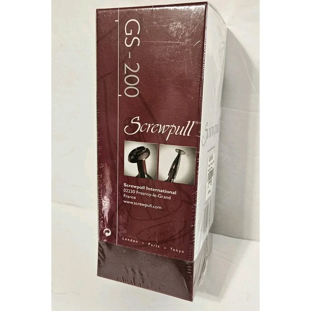 Screwpull GS-200 Table Wine Opener Corkscrew w/ Stand Silver Dark Brown NOS Seal